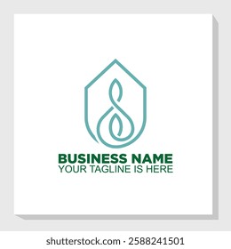 trees and houses logo design concept, nature element logo design vector