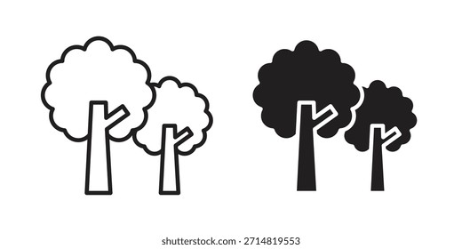 Colección de iconos de árboles. iconos simples modernos para el Web