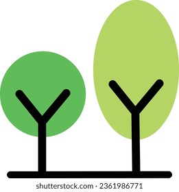 Trees icon design on white background. Logo illustration for business purposes. A logo is the visual identity of an entity that has certain criteria such as shape, philosophy and color