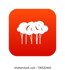 Lot of trees icon digital red for any design isolated on white vector illustration