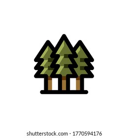 Trees Icon Filled Outline Outdoor Illustration Logo Vector
