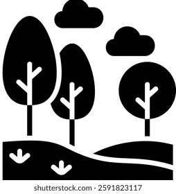 Trees Icon Glyph Vector Illustration