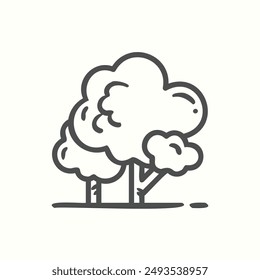trees icon, isolated handdrawn icon theme travel