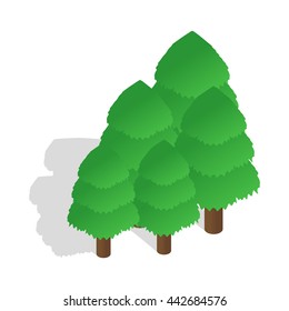 Trees icon in isometric 3d style on a white background