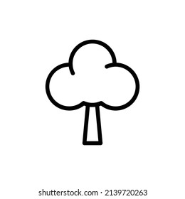 Trees Icon. Line Art Style Design Isolated On White Background