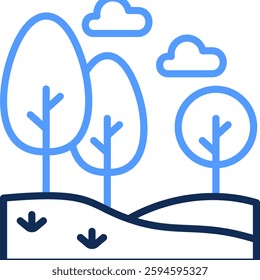 Trees Icon Line Color Vector Illustration