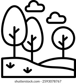 Trees Icon Line Vector Illustration