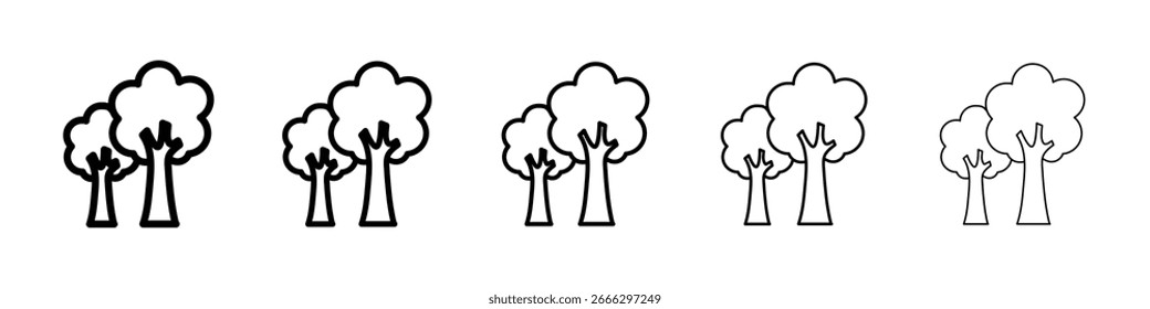 Baum-Symbol-Logo in der Strichlinien-Kollektion