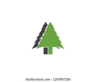 Trees icon logo vector