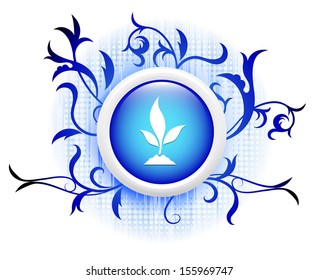 trees icon on blue decorative button