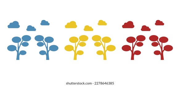 trees icon on a white background, vector illustration