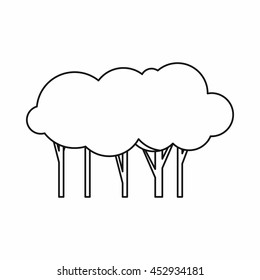 Lot of trees icon in outline style. Plants and nature symbol isolated vector illustration