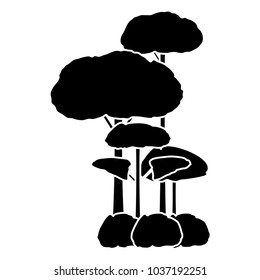trees icon over white background, vector illustration