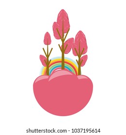 trees icon over white background vector illustration