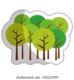 Trees icon over white background. colorful design. vector illustration