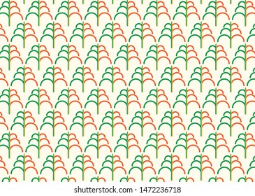 Trees Icon Pattern, Vector Background.