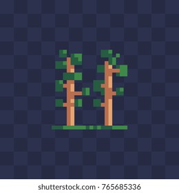 Trees icon. Pixel art style. 8-bit. Isolated abstract vector illustration.