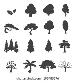 trees icon set