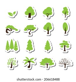 trees icon set