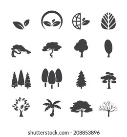 trees icon set