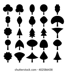 Trees icon simple set