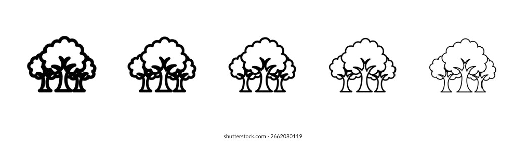 Trees icon Symbol concept for web design.simple line vector icon. logo illustration.