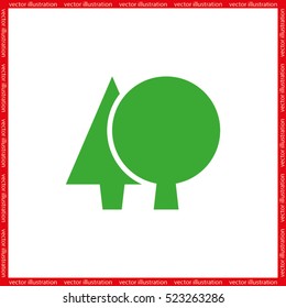 Trees icon vector illustration eps10. Isolated badge park or forest for website or app - stock infographics