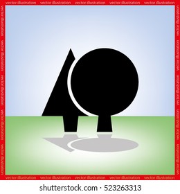 Trees icon vector illustration eps10. Isolated badge park or forest for website or app - stock infographics
