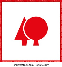 Trees icon vector illustration eps10. Isolated badge park or forest for website or app - stock infographics