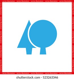 Trees icon vector illustration eps10. Isolated badge park or forest for website or app - stock infographics