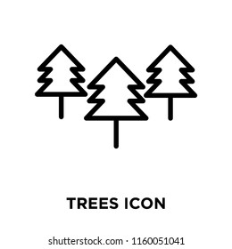Trees icon vector isolated on white background, Trees transparent sign , line or linear sign, element design in outline style