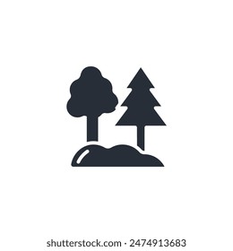 trees icon. vector.Editable stroke.linear style sign for use web design,logo.Symbol illustration.