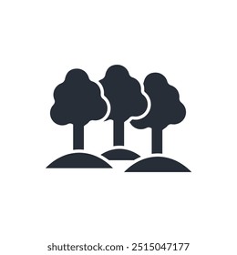 trees icon. vector.Editable stroke.linear style sign for use web design,logo.Symbol illustration.