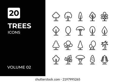 Trees icons collection. Set contains such Icons as botany, branch, brand, branding, and more
