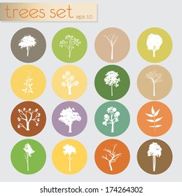 trees icons set