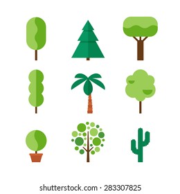 Trees icons set