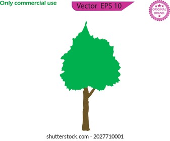 Trees illustrations. Can be used to illustrate any nature or healthy lifestyle topic. Flat trees set. Flat forest tree nature plant isolated eco foliage. Flat tree icon illustration. 