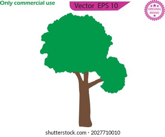 Trees illustrations. Can be used to illustrate any nature or healthy lifestyle topic. Flat trees set. Flat forest tree nature plant isolated eco foliage. Flat tree icon illustration. 