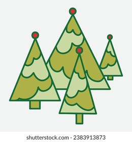 trees illustrations. Can be used to illustrate any nature or healthy lifestyle topic