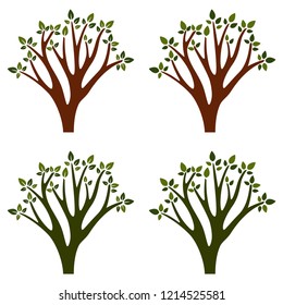 Trees isolated on white background