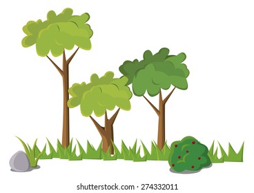 Trees isolated on white background