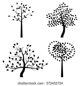 Trees isolated on a white background, vector