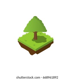 Trees isometric. Elements for isometric landscape.Tree silhouette.concept for ecology.