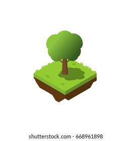 Trees isometric. Elements for isometric landscape.Tree silhouette.concept for ecology.