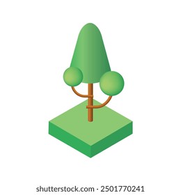 Colección de Vector de ilustración isométrica de árboles