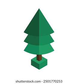 Colección de Vector de ilustración isométrica de árboles