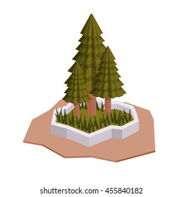 trees isometric  isolated icon design, vector illustration  graphic 