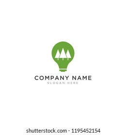 Trees in the lamp Logo Template Design Vector, Emblem, Design Concept, Creative Symbol, Icon