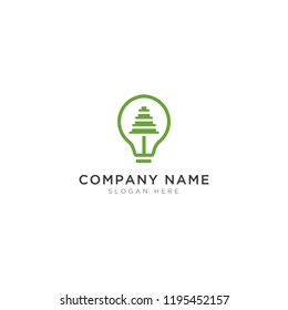 Trees in the lamp Logo Template Design Vector, Emblem, Design Concept, Creative Symbol, Icon