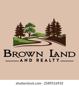 trees and landscape logo make a road from the landscape